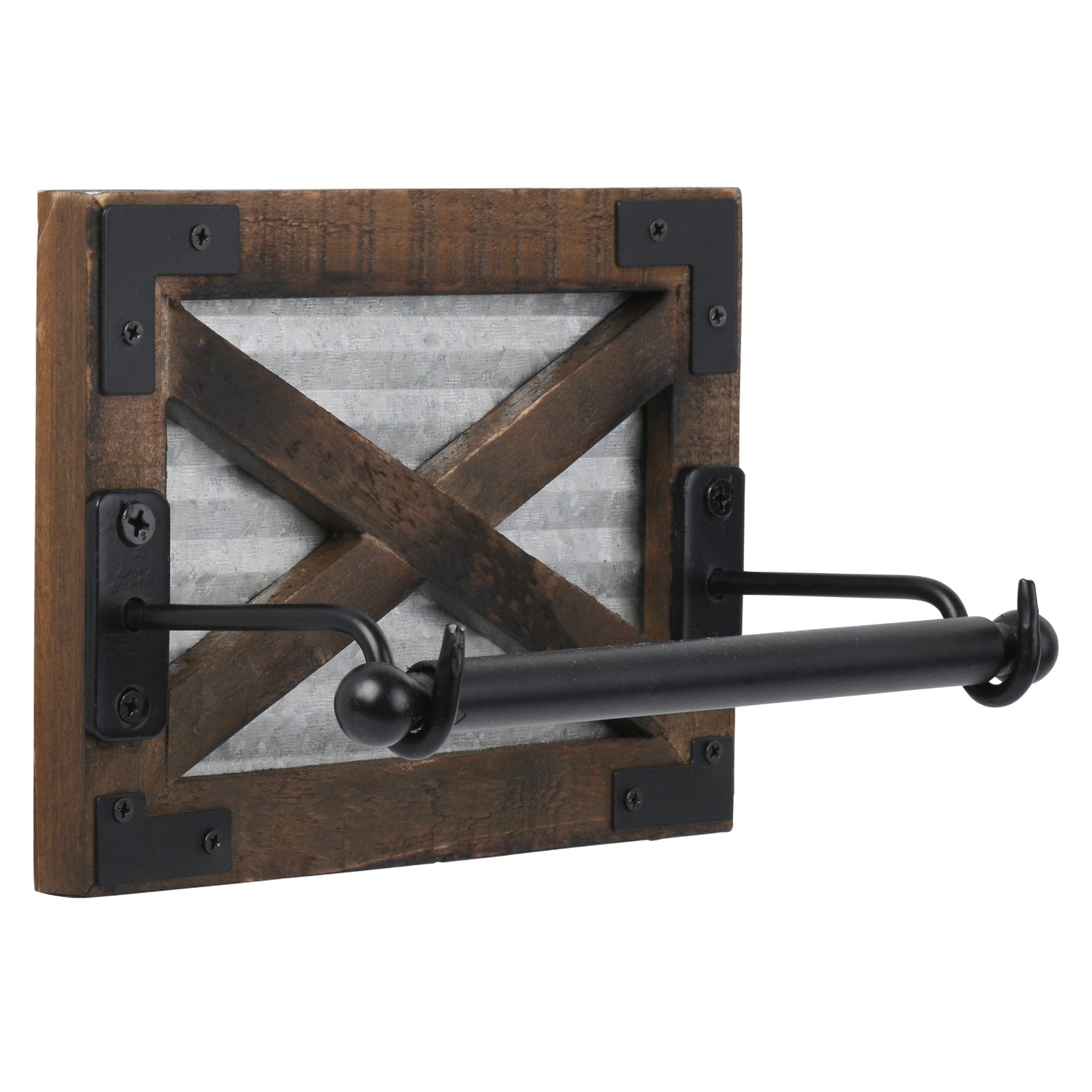 Galvanized Barn Door Toilet Paper Holder with Brackets – Autumn Alley