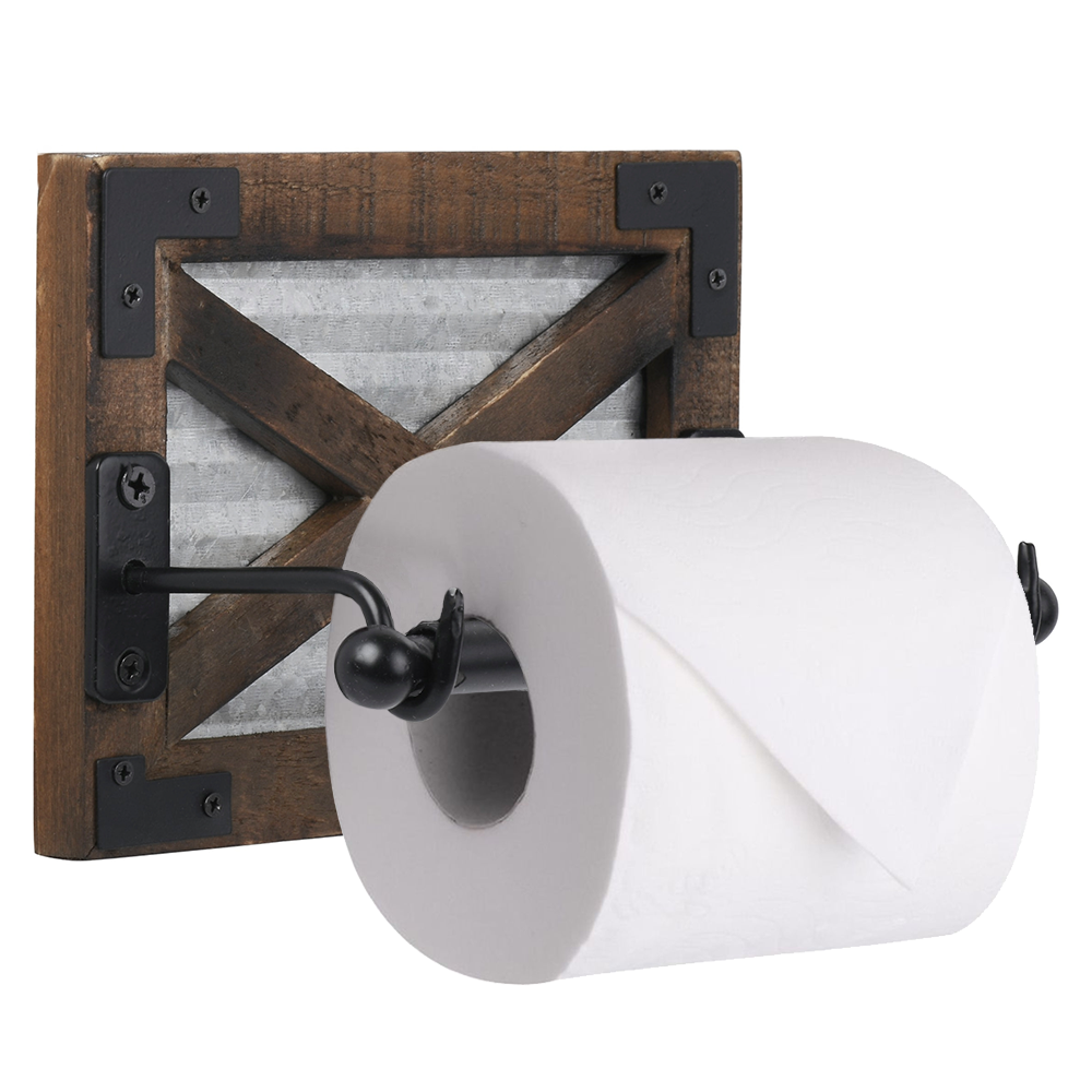 Galvanized Barn Door Toilet Paper Holder with Brackets – Autumn Alley