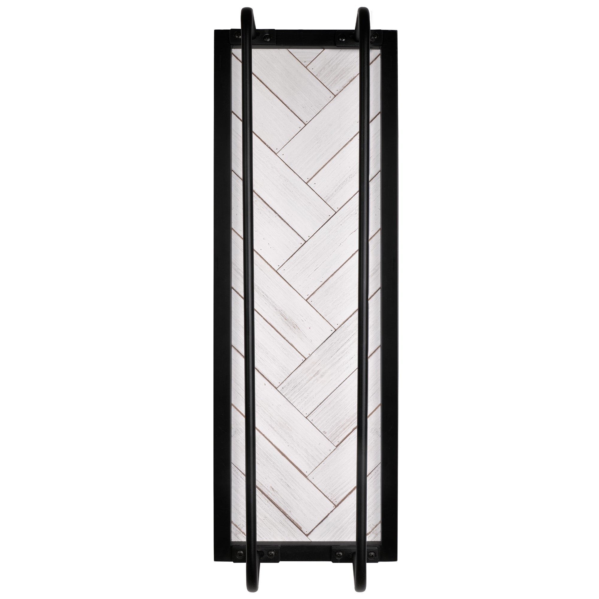 Autumn Alley Farmhouse Towel Rack – Wall Mounted Shiplap Design, Distressed White Wood & Black Metal Rod - View #4