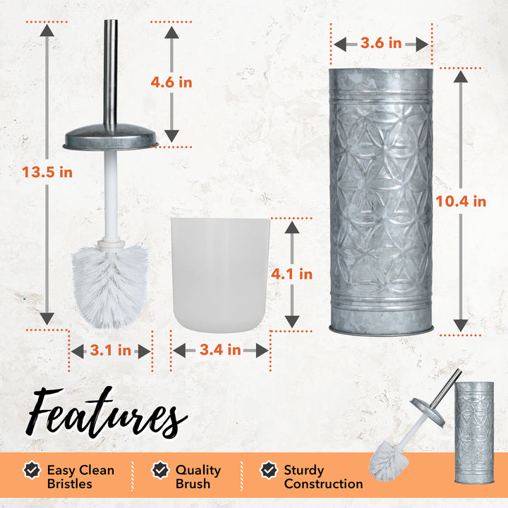 Jamie Line Galvanized Toilet Brush with Holder