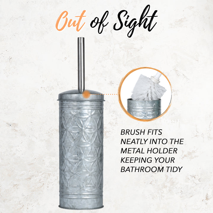 Jamie Line Galvanized Toilet Brush with Holder