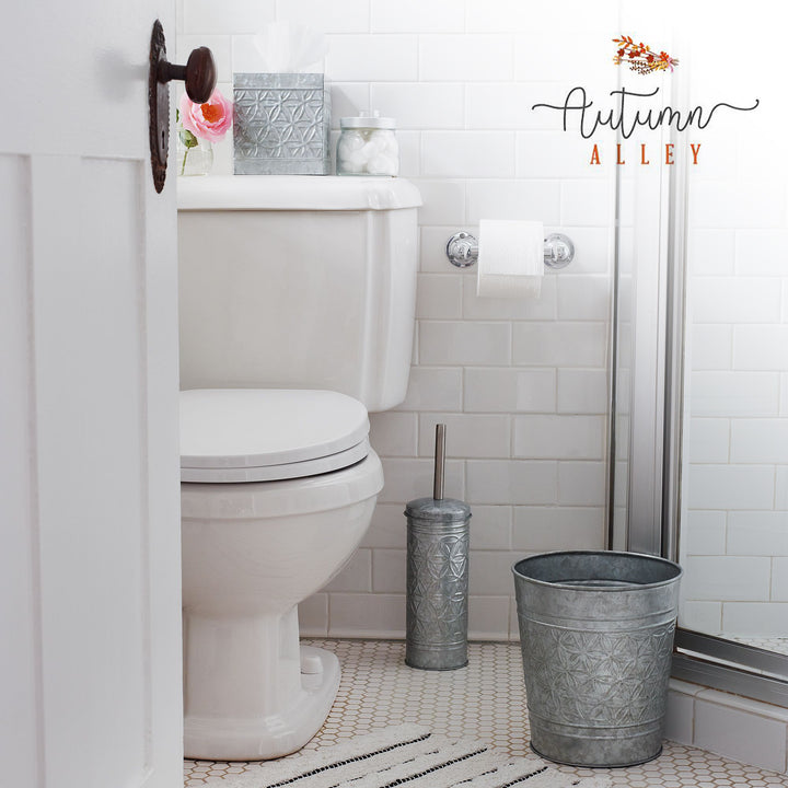 Jamie Line Galvanized Toilet Brush with Holder