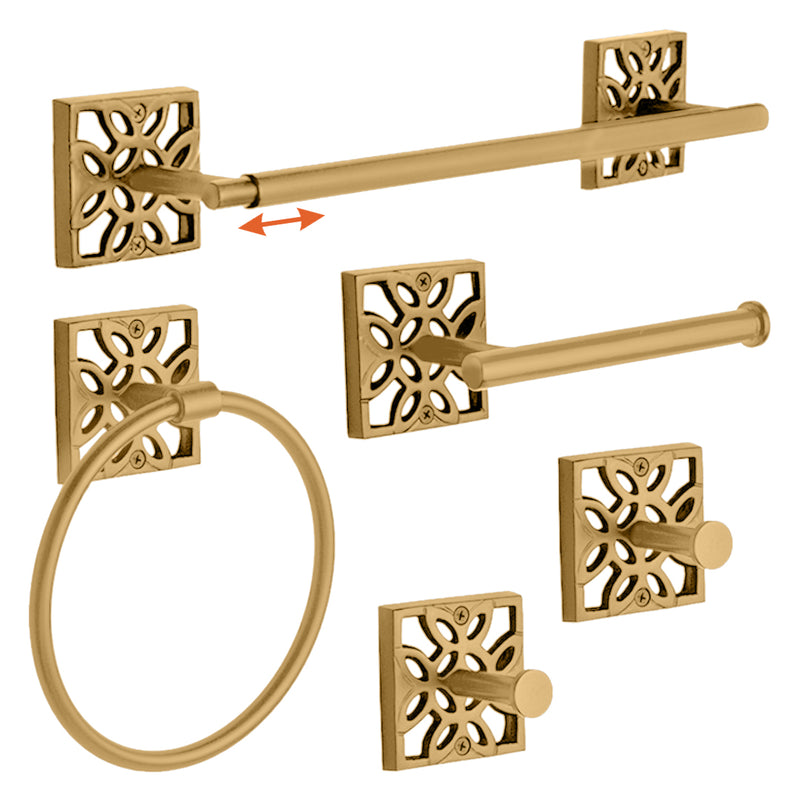 5-Piece Jamie Collection Bathroom Accessories Set - Gold