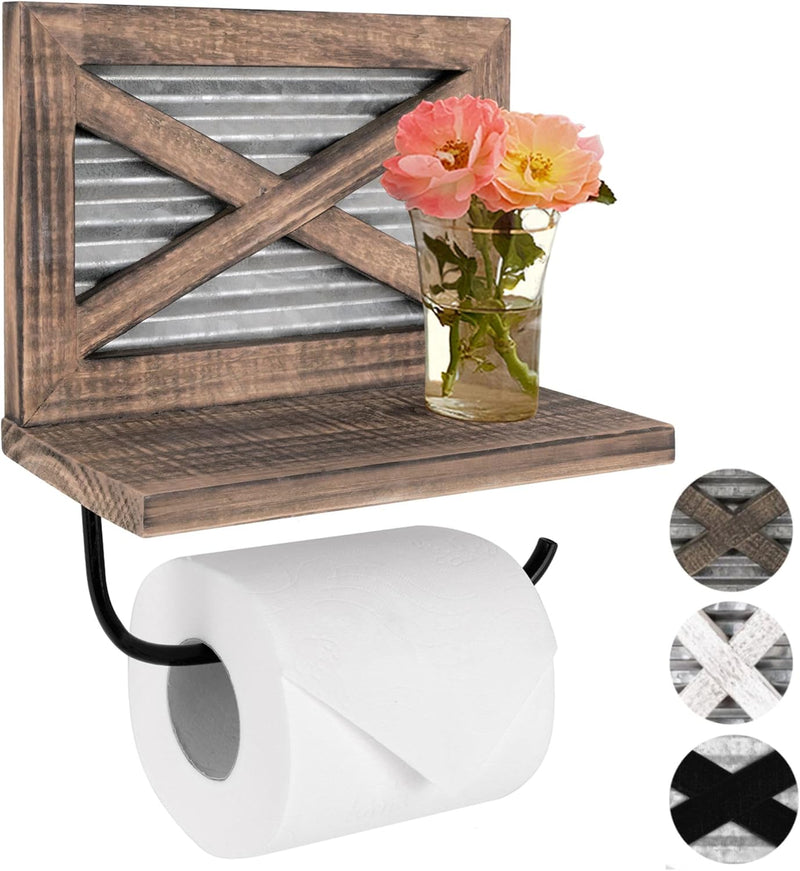 Barn Door Shelf Toilet Paper Holder