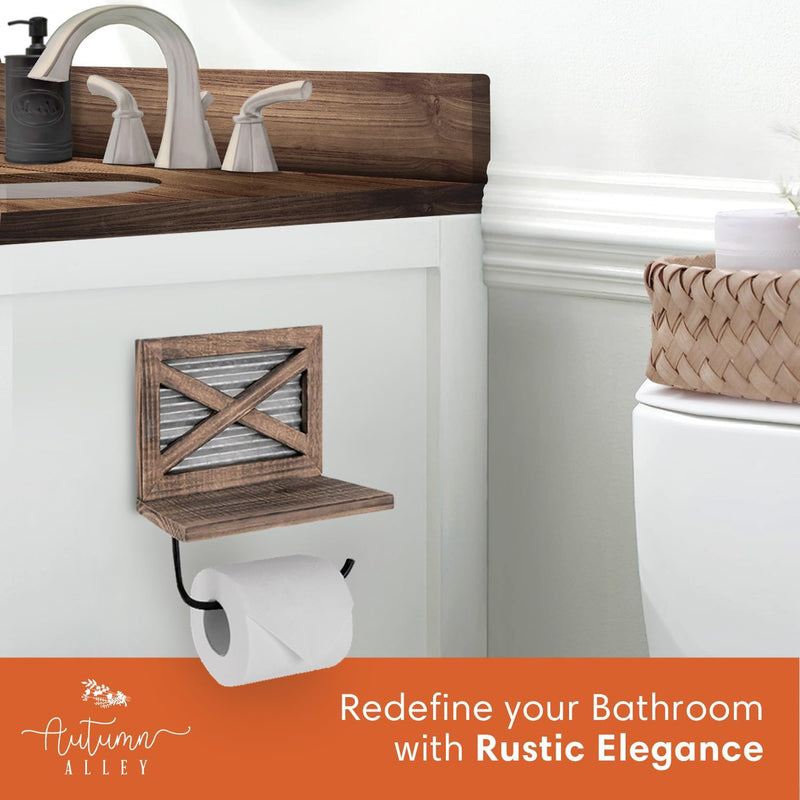 Barn Door Shelf Toilet Paper Holder