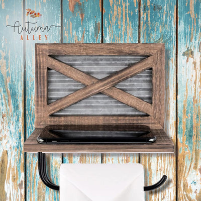 Barn Door Shelf Toilet Paper Holder