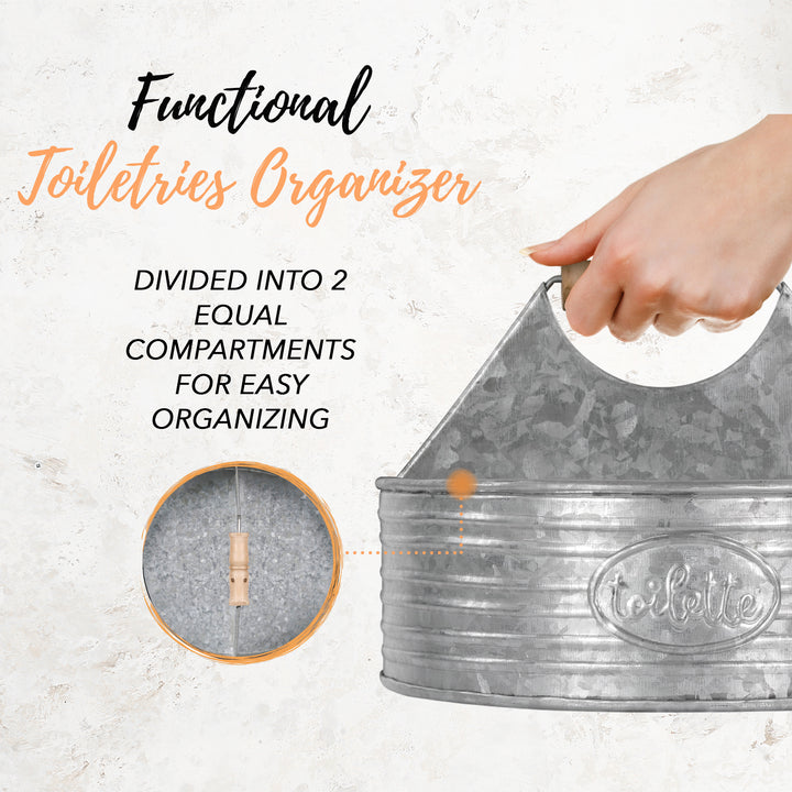 Galvanized Metal Large Toilet Caddy