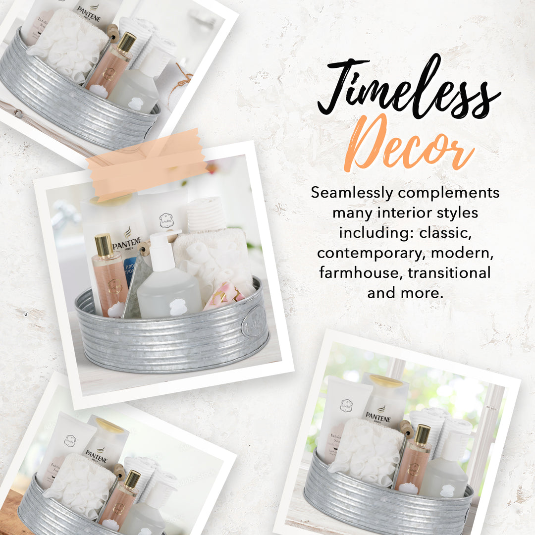 Galvanized Metal Large Toilet Caddy