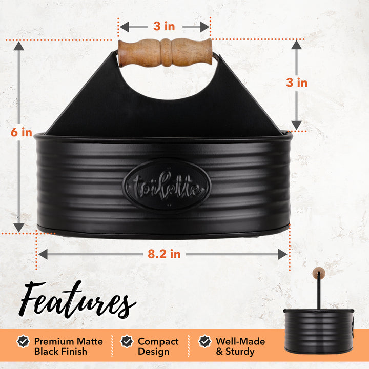Black Metal Toilette Caddy