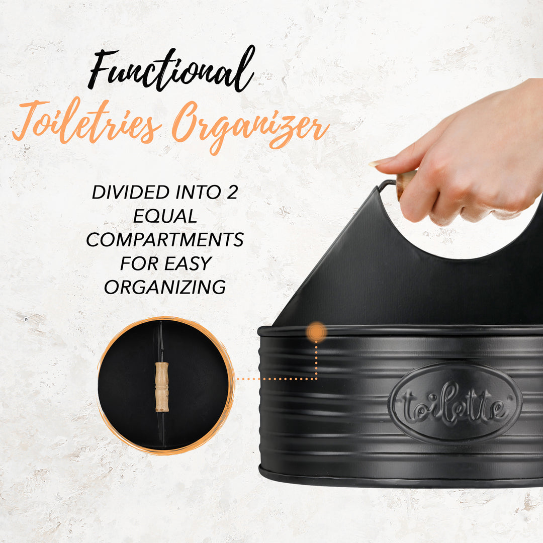 Black Metal Large Toilet Caddy