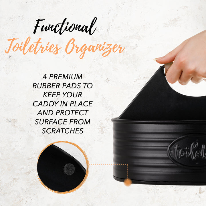Black Metal Toilette Caddy