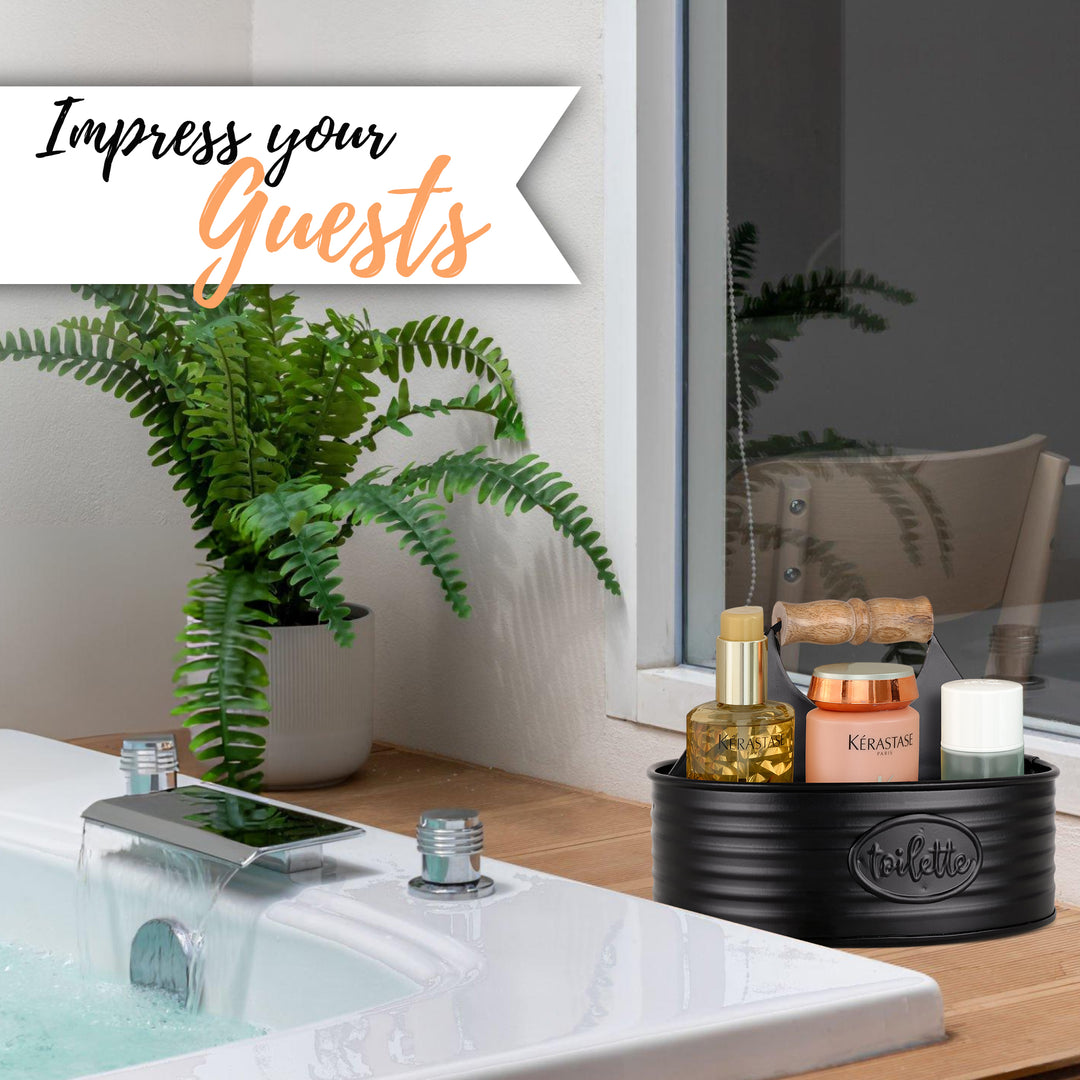 Black Metal Toilette Caddy