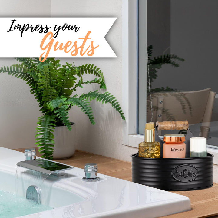 Black Metal Toilette Caddy