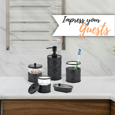 5-Piece Matte Black Bathroom Accessories Set