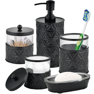 5-Piece Matte Black Bathroom Accessories Set