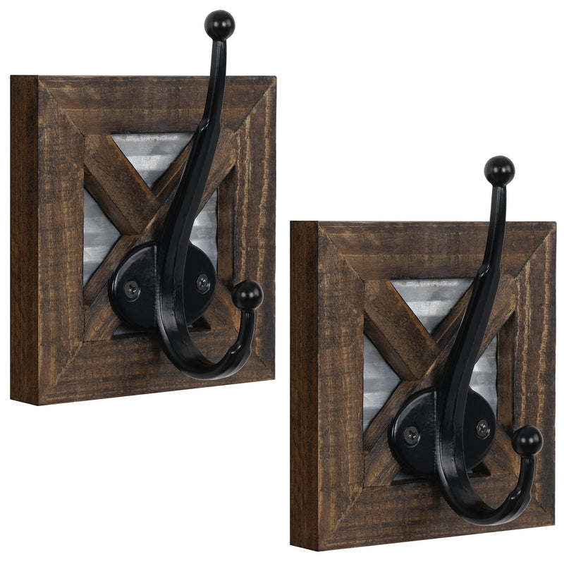 Autumn Alley Farmhouse Bathroom Hooks for Towels, Coat Hooks, and Robe Hooks - Towel Hooks for Bathroom Wall Mounted - 2 Pack, Black