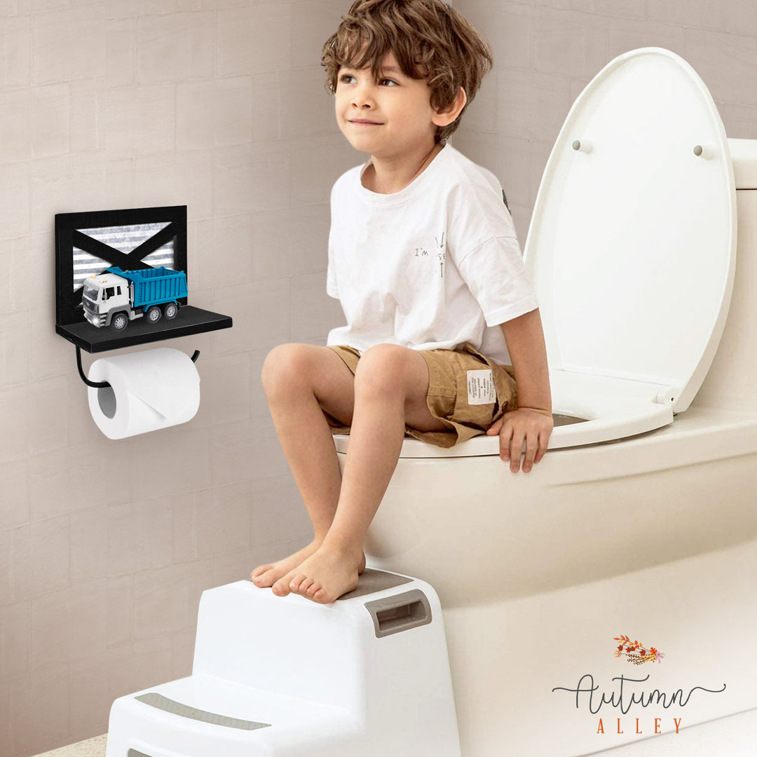 Black Barn Door Toilet Paper w/ Shelf