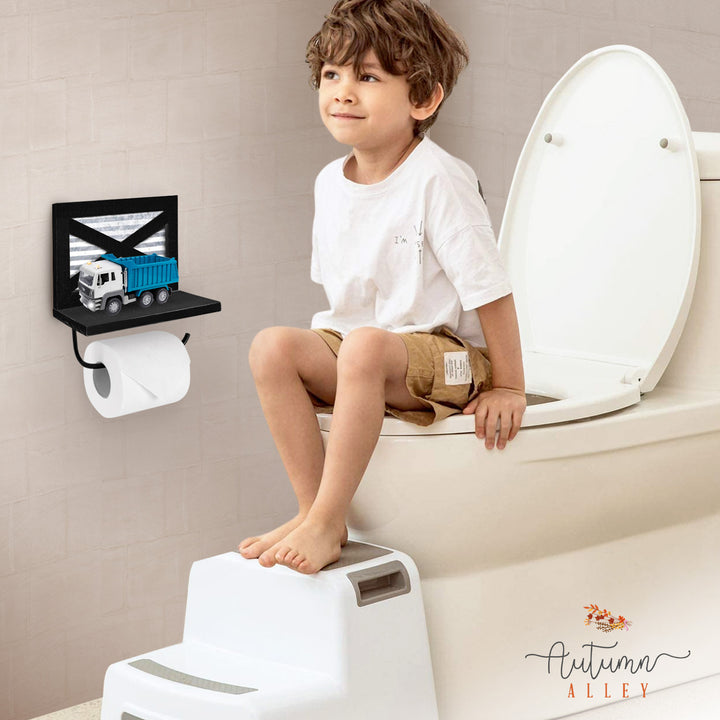 Black Barn Door Toilet Paper w/ Shelf