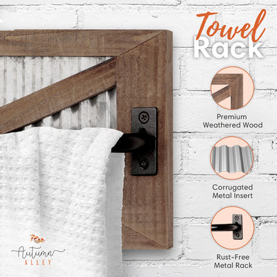 Galvanized Barn Door Towel Rack