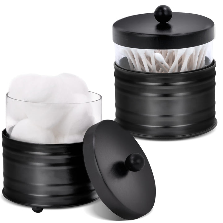 Black Metal Apothecary Jars Set