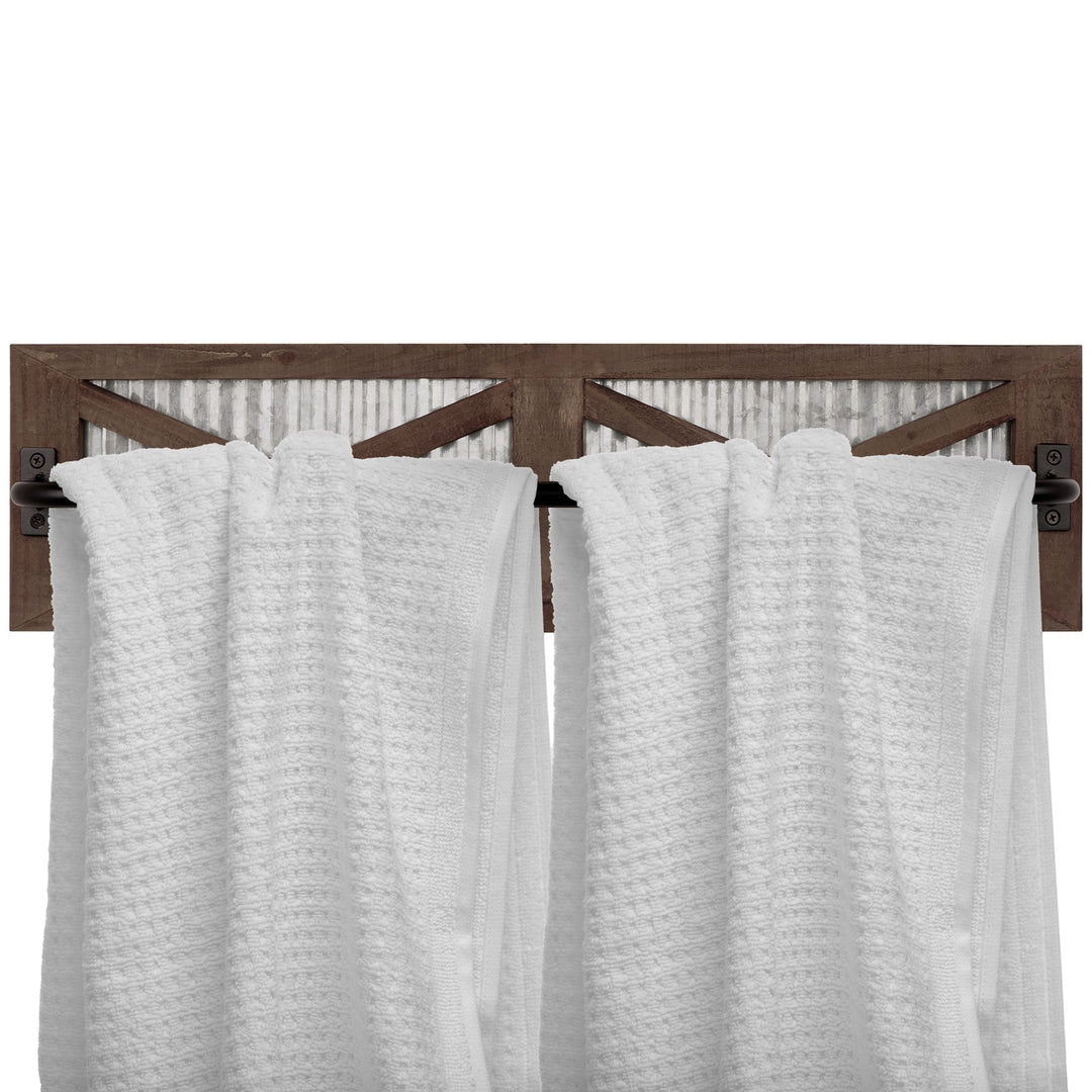 Galvanized Barn Door Towel Rack