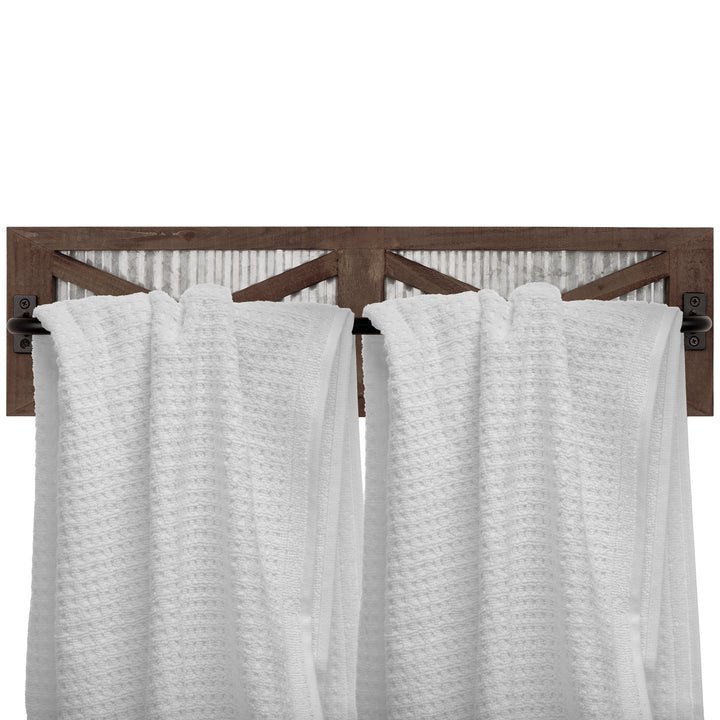 Galvanized Barn Door Towel Rack