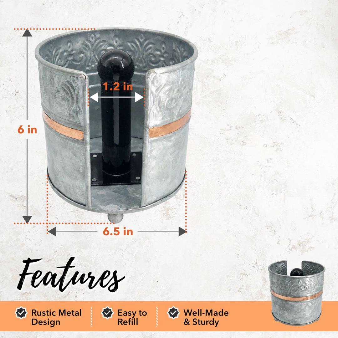 Galvanized Countertop Paper Towel Holder
