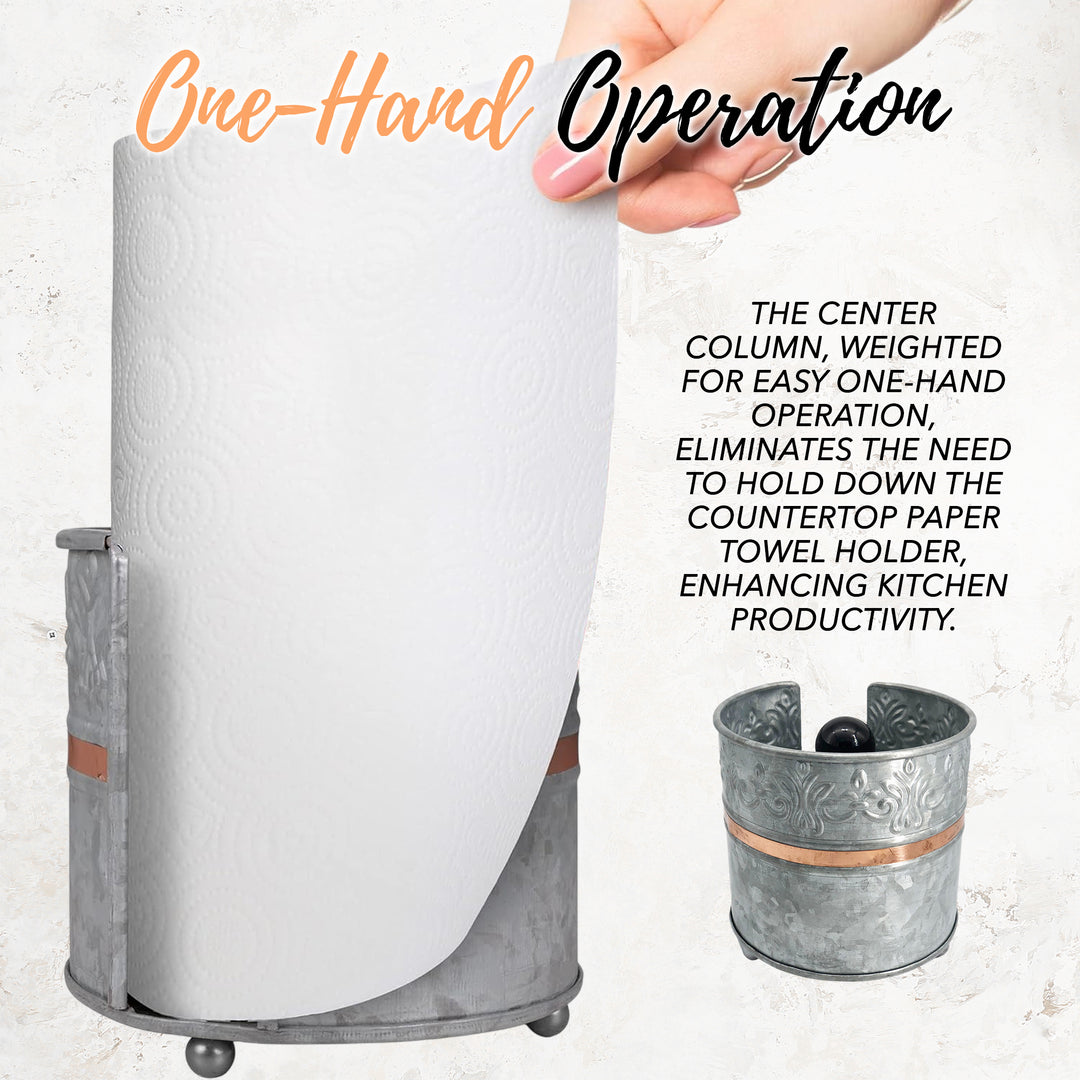 Galvanized Countertop Paper Towel Holder