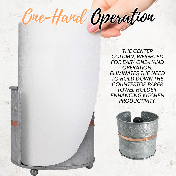Galvanized Countertop Paper Towel Holder