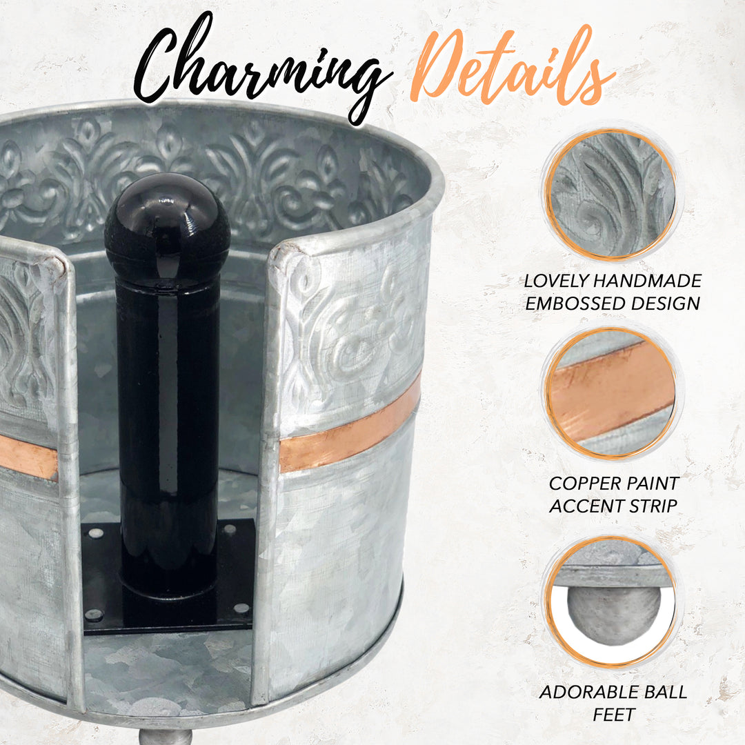 Galvanized Countertop Paper Towel Holder