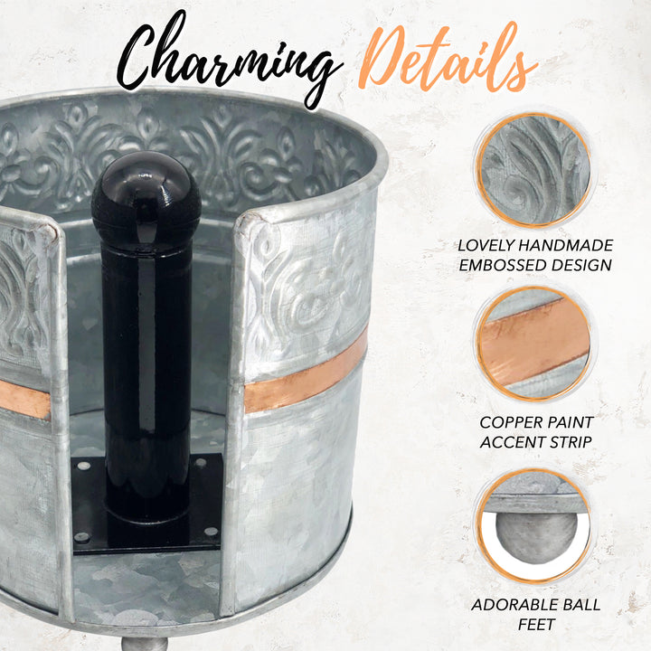 Galvanized Countertop Paper Towel Holder