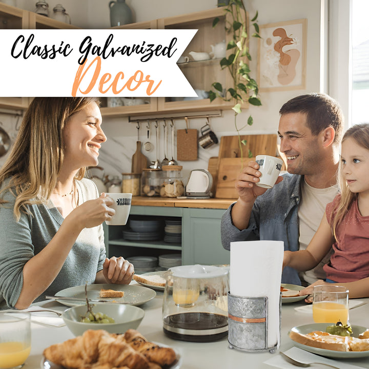Galvanized Countertop Paper Towel Holder