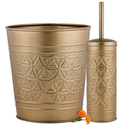Jamie Collection Trash Can & Toilet Brush Set