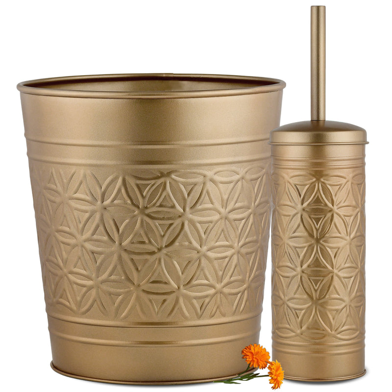 Jamie Collection Trash Can & Toilet Brush Set
