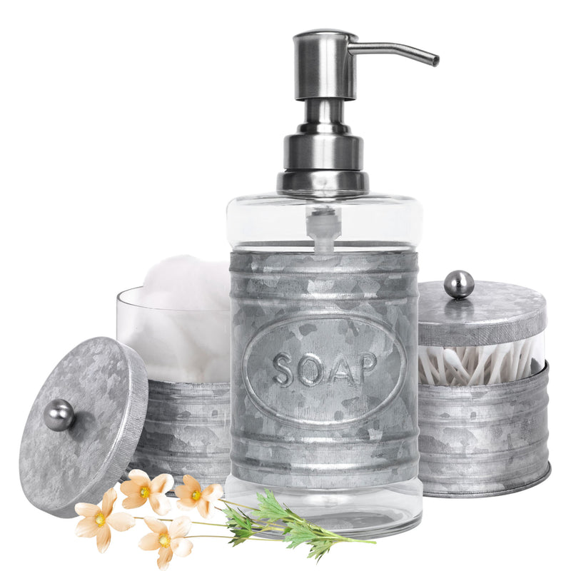 3-Piece Galvanized Bathroom Accessory Set