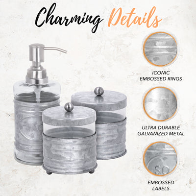 3-Piece Galvanized Bathroom Accessory Set