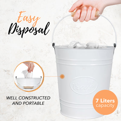 White Label Line Trash Pail & Toilet Brush Set