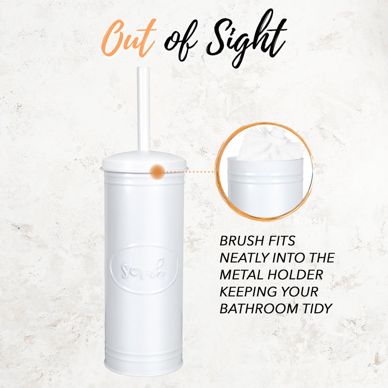 White Label Line Trash Pail & Toilet Brush Set