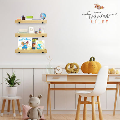 Autumn Alley 3-Tier Floating Wood Shelves for Wall-Use as Trays or Wall Shelves