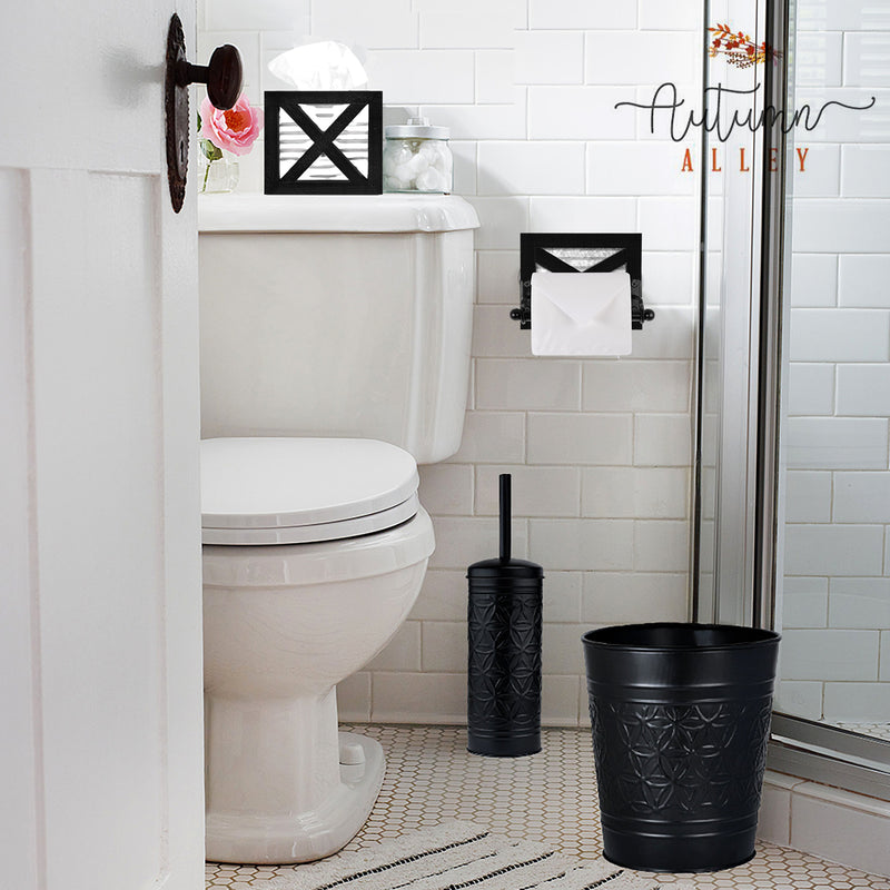 Black Galvanized Barn Door Toilet Paper Holder