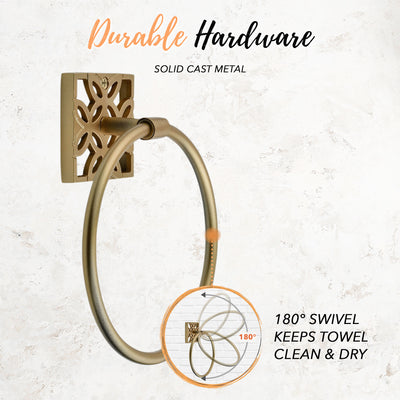 5-Piece Jamie Collection Bathroom Accessories Set - Gold