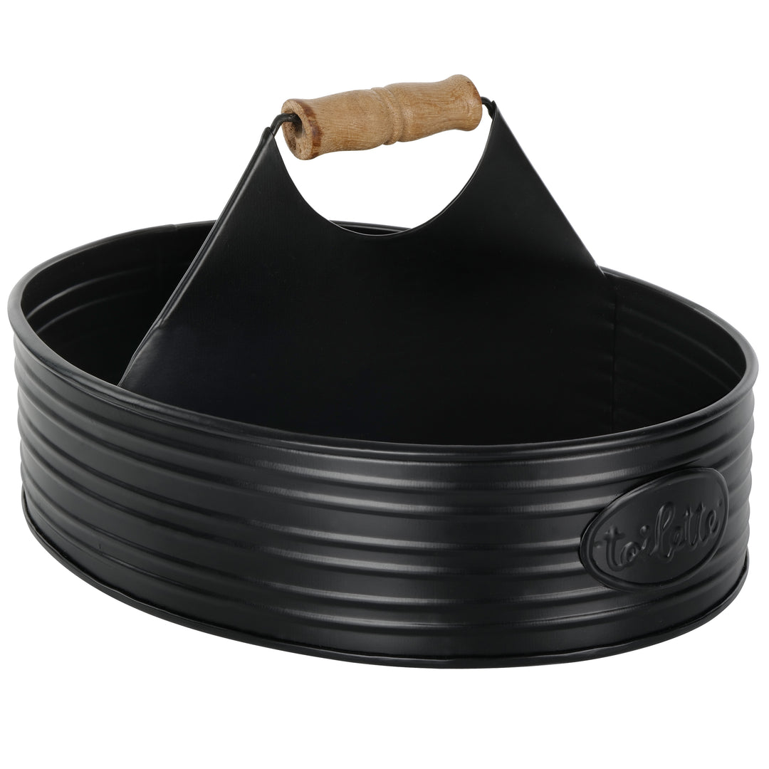 Black Metal Large Toilet Caddy