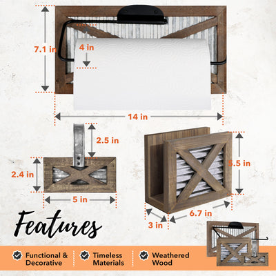 3-Piece Barn Door Kitchen Decor