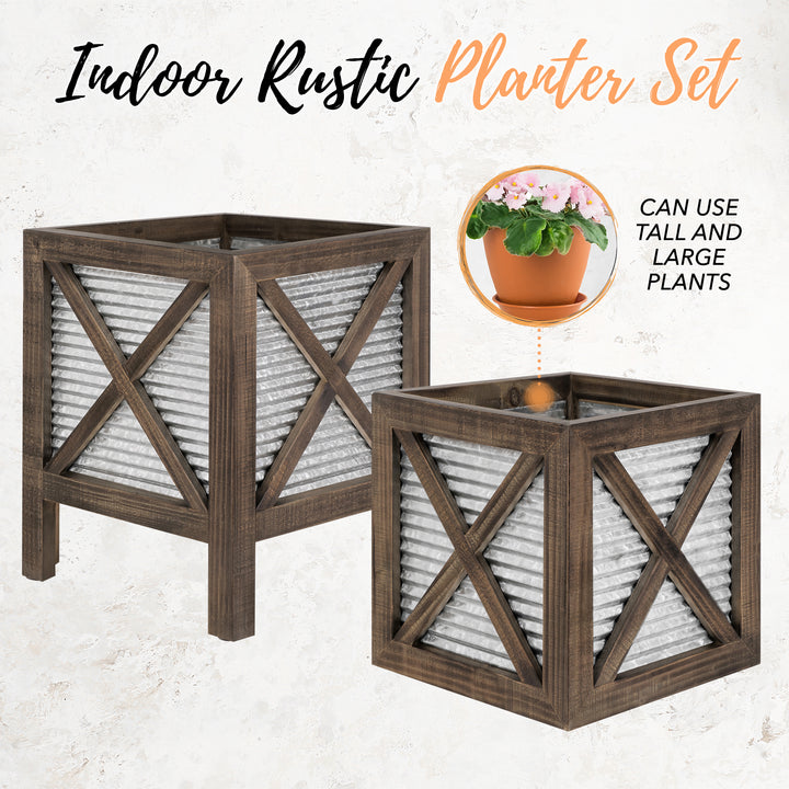 Farmhouse Indoor Planter Set - Rustic Farmhouse Home Decor  Autumn Alley