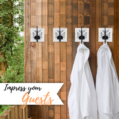 2 or 4 Piece Barn Door Rustic Wall Hooks