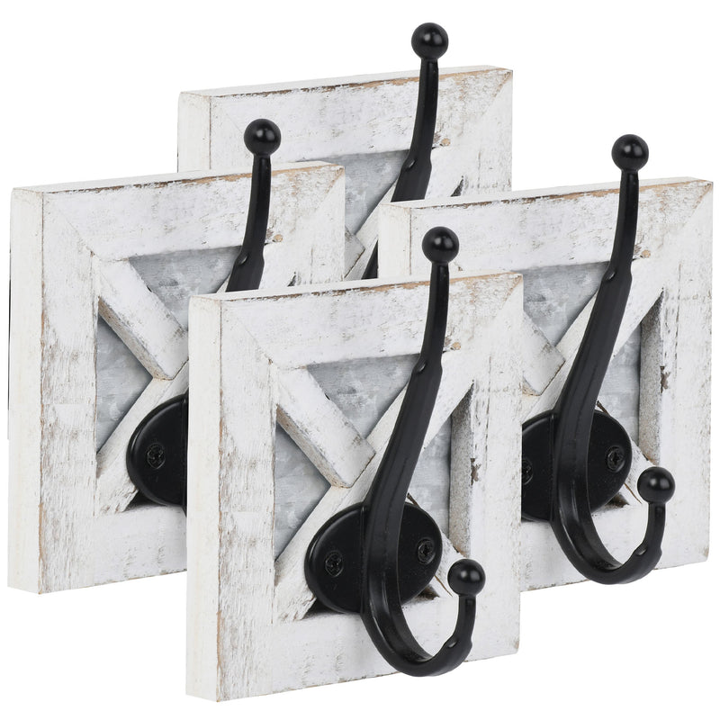 2 or 4 Piece Barn Door Rustic Wall Hooks