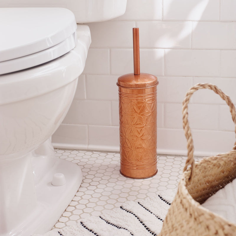 Jamie Line Copper Toilet Brush with Holder