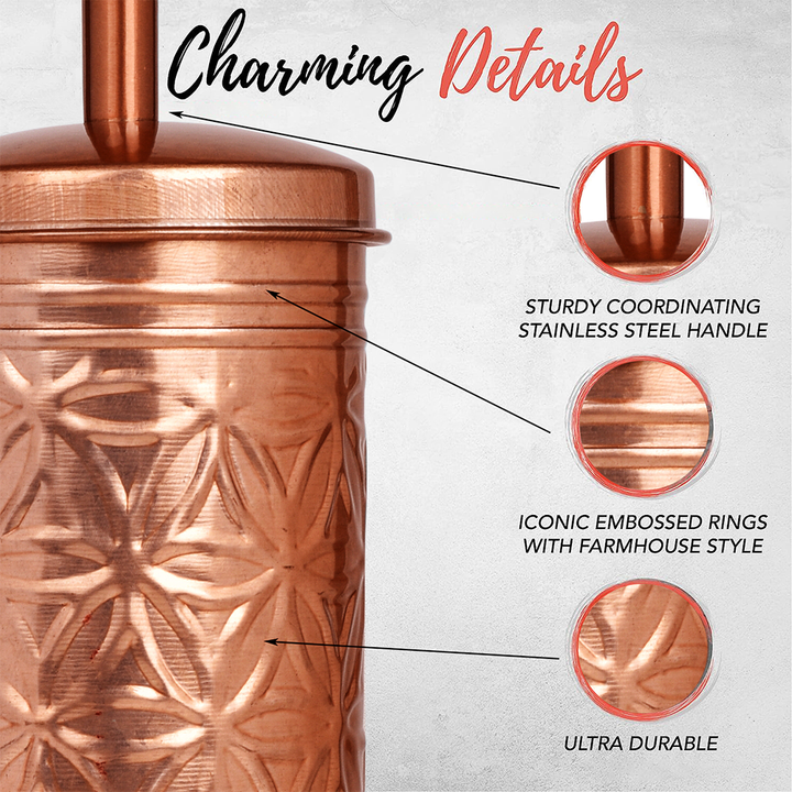 Jamie Line Copper Toilet Brush with Holder