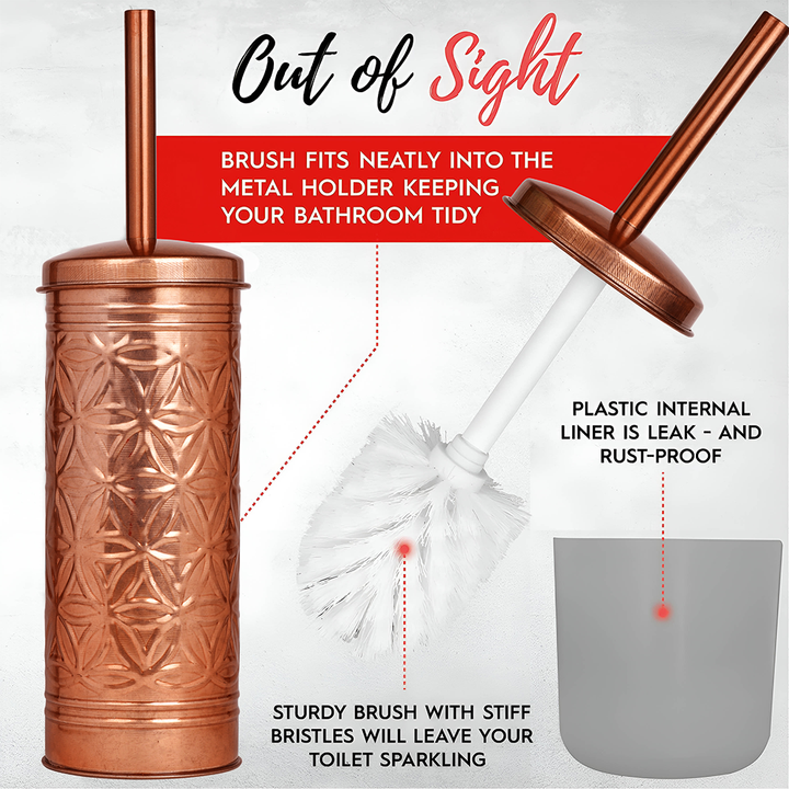 Jamie Line Copper Toilet Brush with Holder