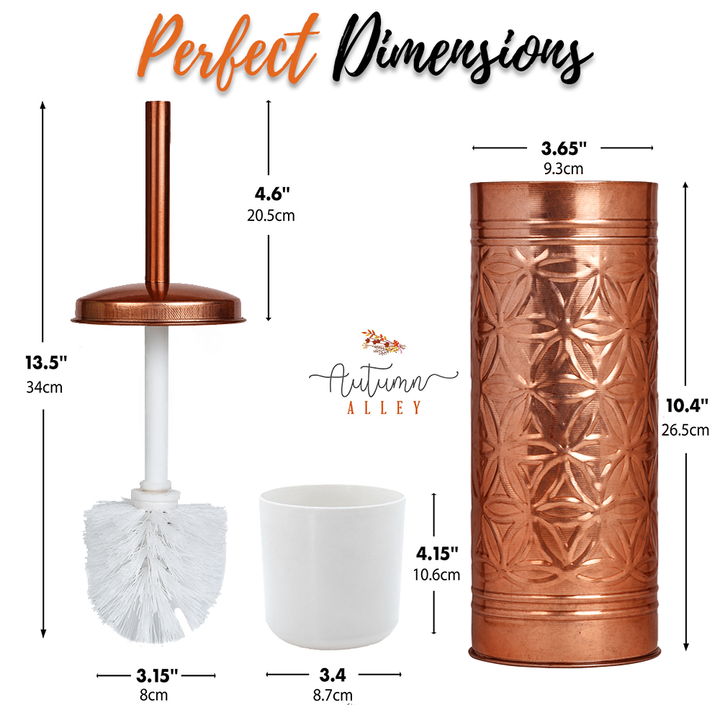 Jamie Line Copper Toilet Brush with Holder